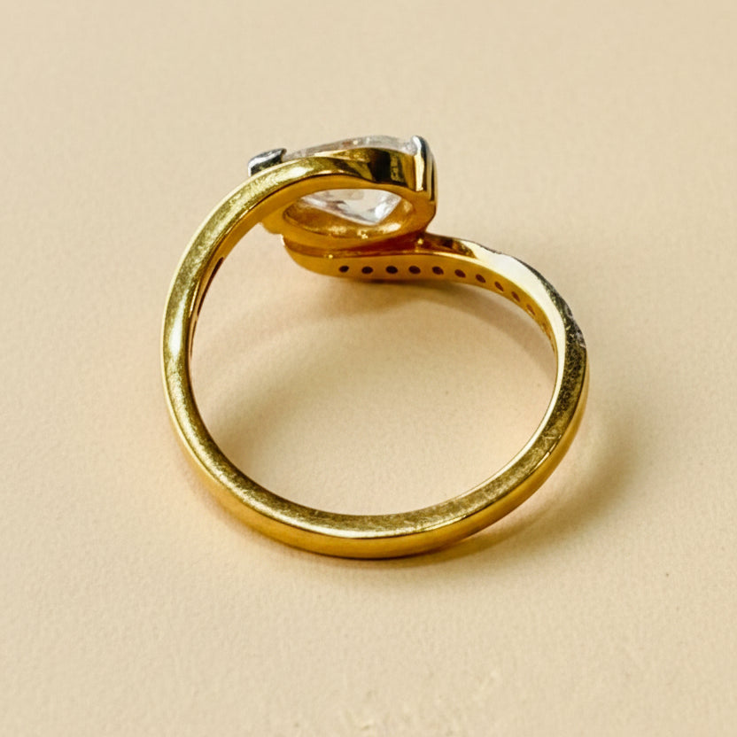 0.80ct Pear Cut Unique Shank Ring