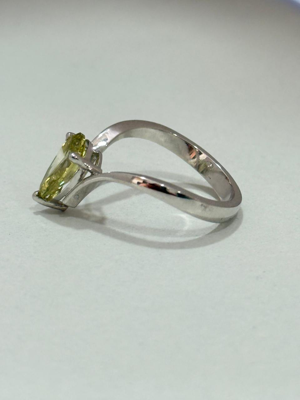 1.50ct Green Pear Cut Ring