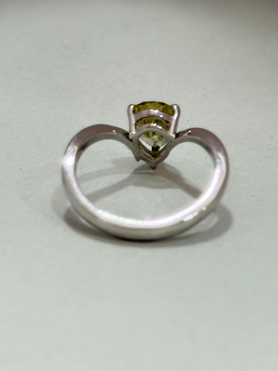 1.50ct Green Pear Cut Ring