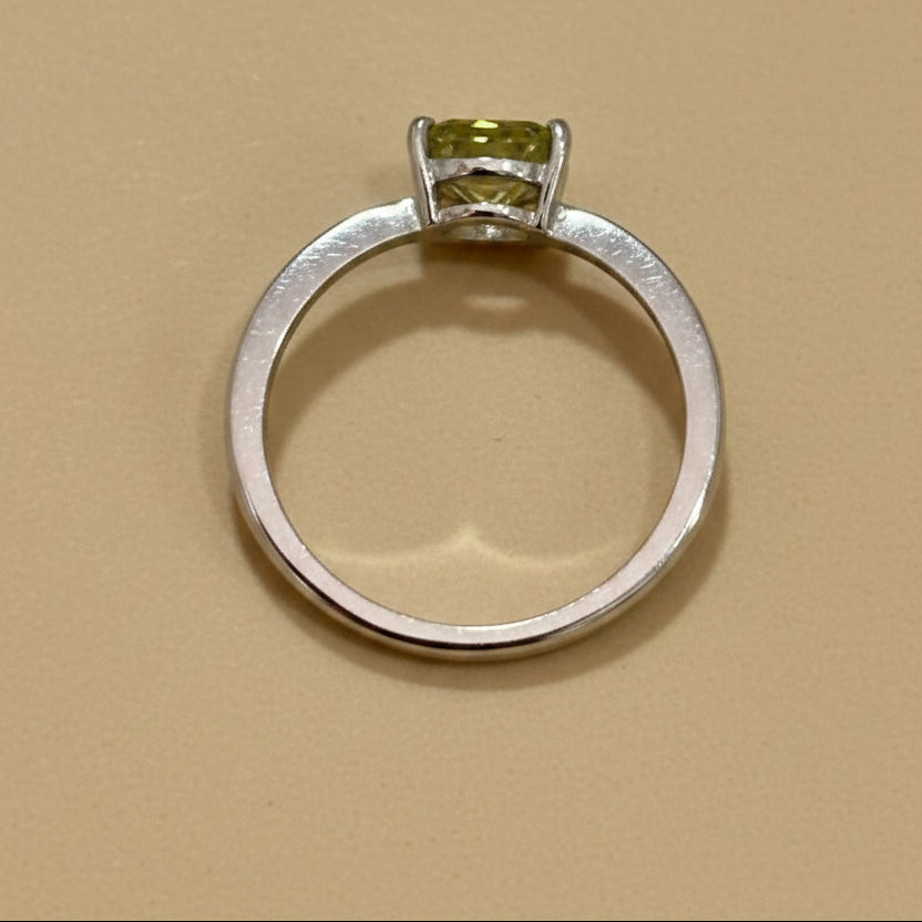 1.50ct Green Pear Cut Ring