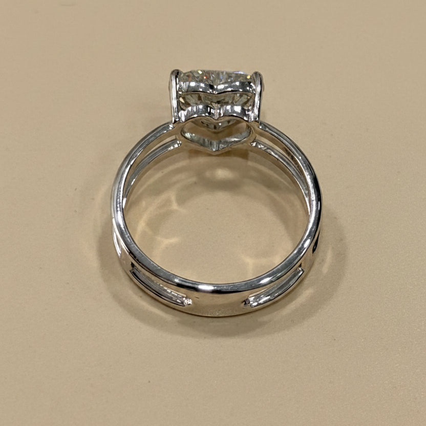 2ct Double Row Heart Cut Diamond Ring