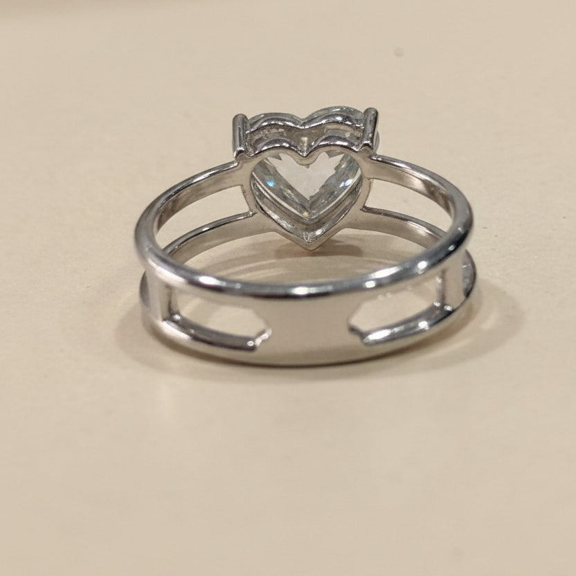 2ct Double Row Heart Cut Diamond Ring