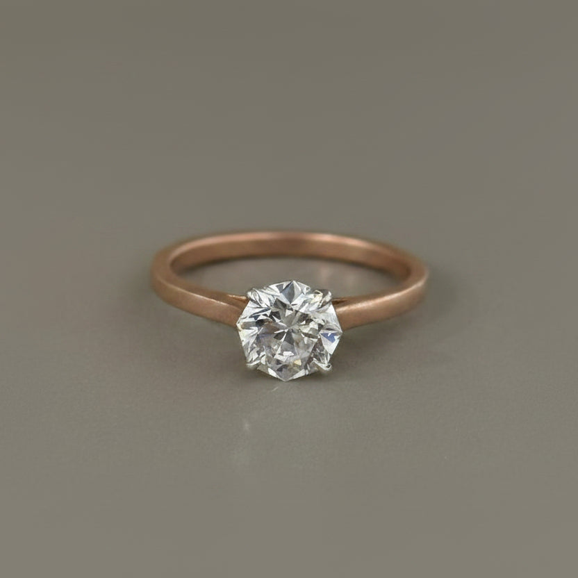 Ocatgonal Cut Diamond Ring