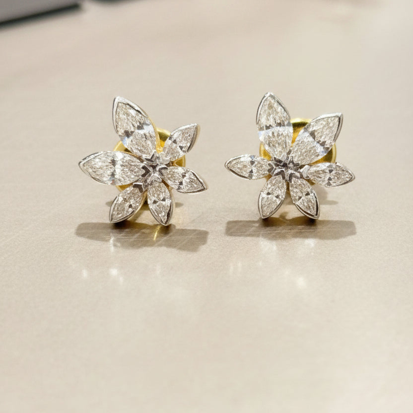 Floral Diamond Stud