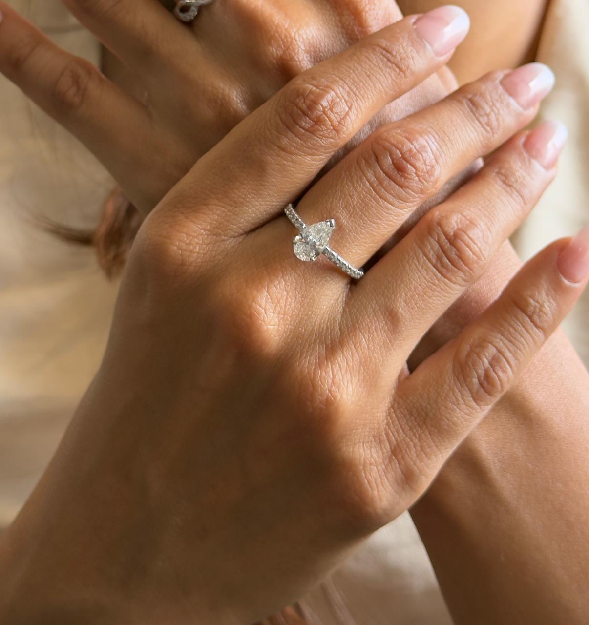 Pear Cut Diamond Ring