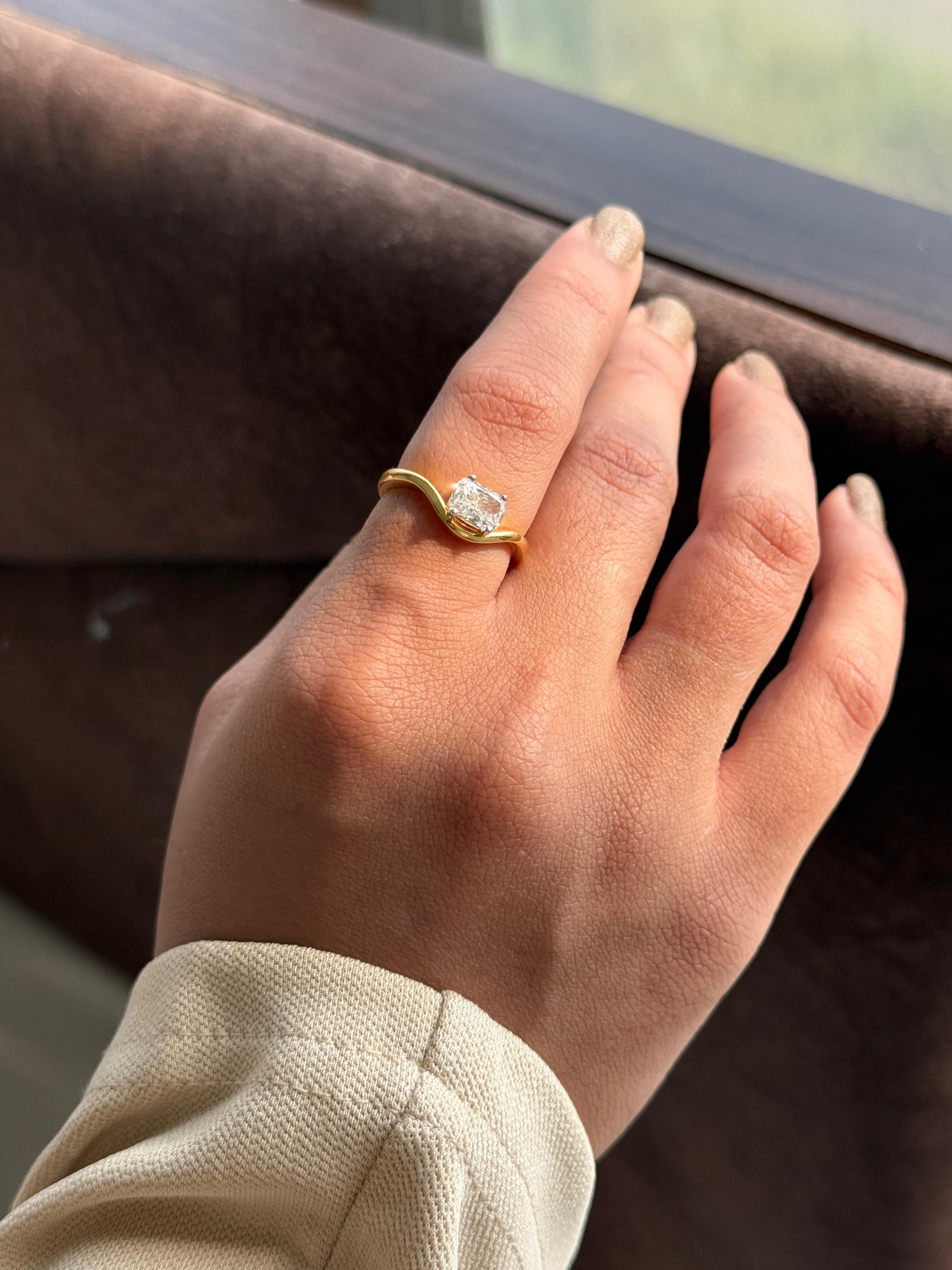 0.80ct Cushion Cut Diamond Ring