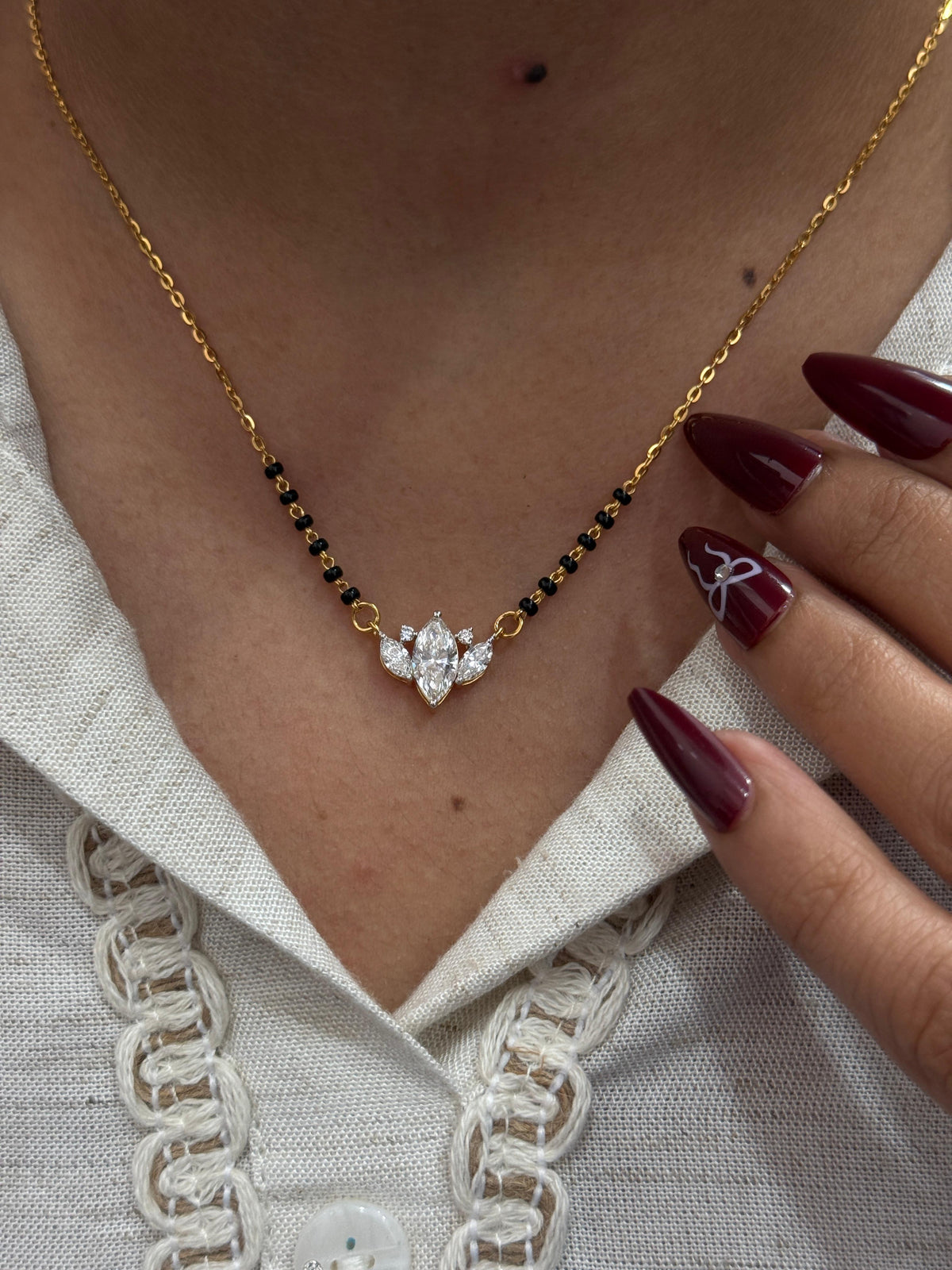 Marquise Cluster Diamond Mangalsutra