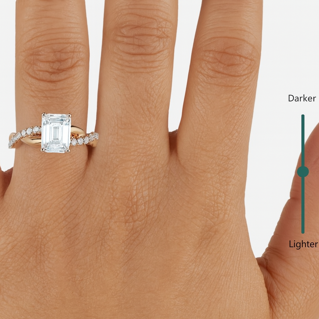 1.50ct Emerald Cut Eternity Twist Ring