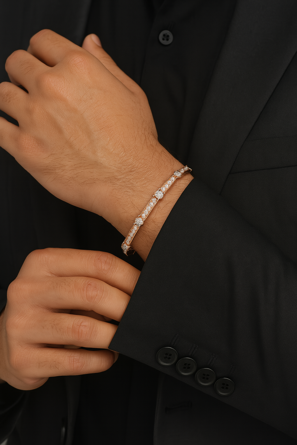 Diamond Station Cuff Bracelet
