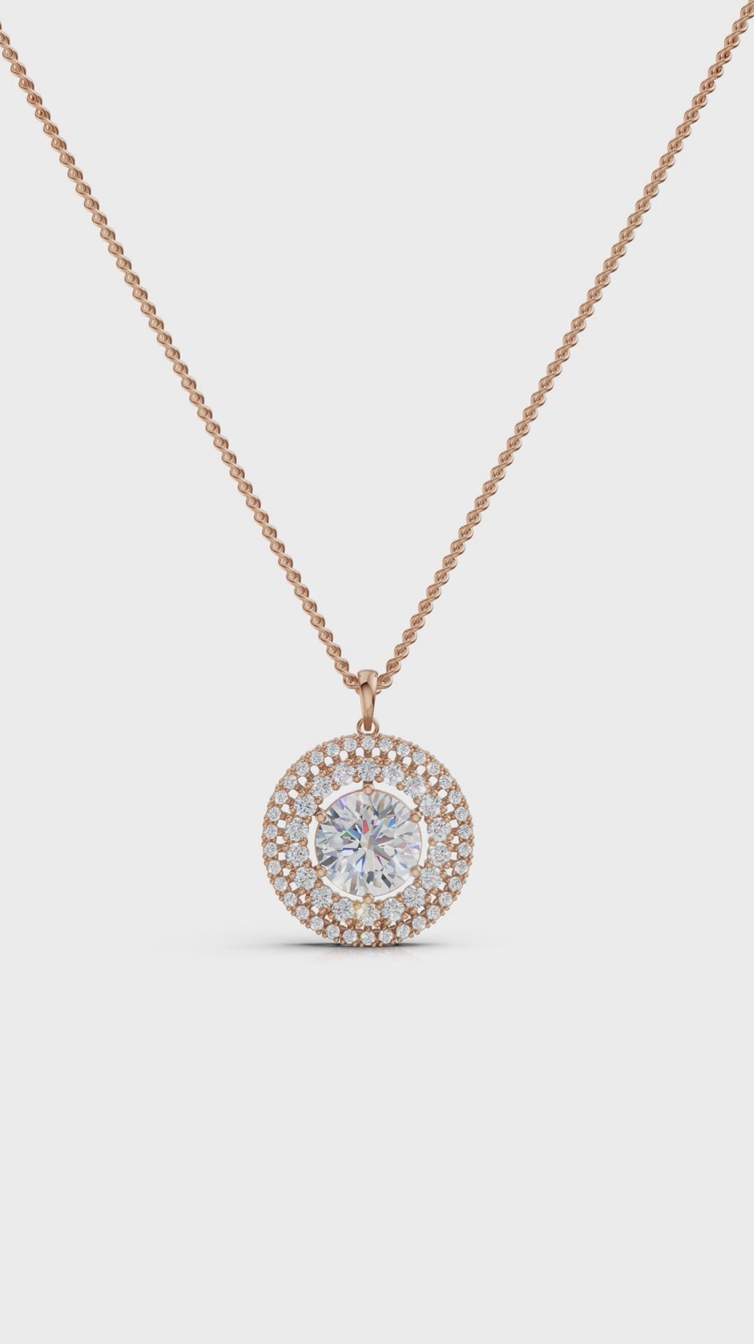 Elegant Snowflake Halo Round Diamond Pendant
