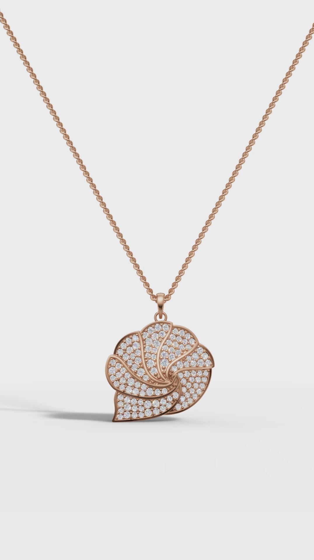 Ocean Swirl Inspired Diamond Pendant