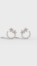 Celestial Blossom Open Circle marquise Cut Earrings