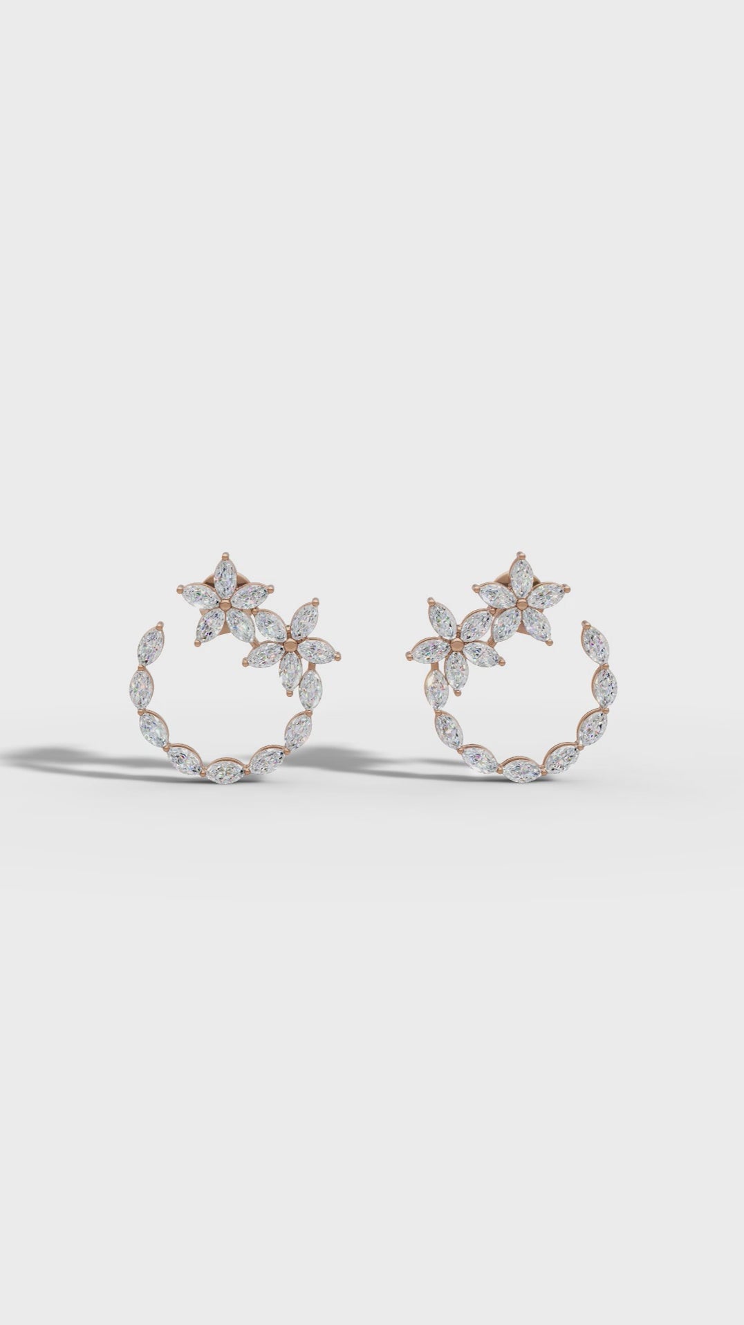 Celestial Blossom Open Circle marquise Cut Earrings