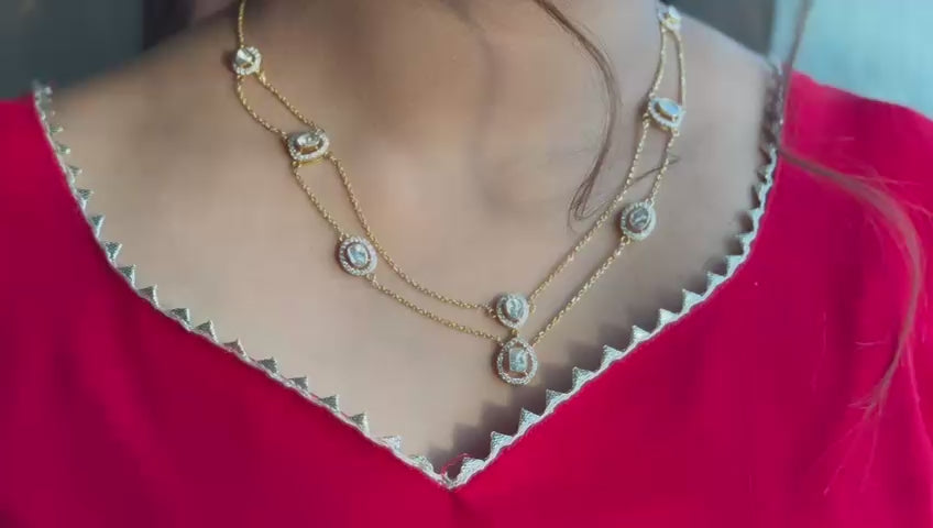 Layer Polki Necklace Set