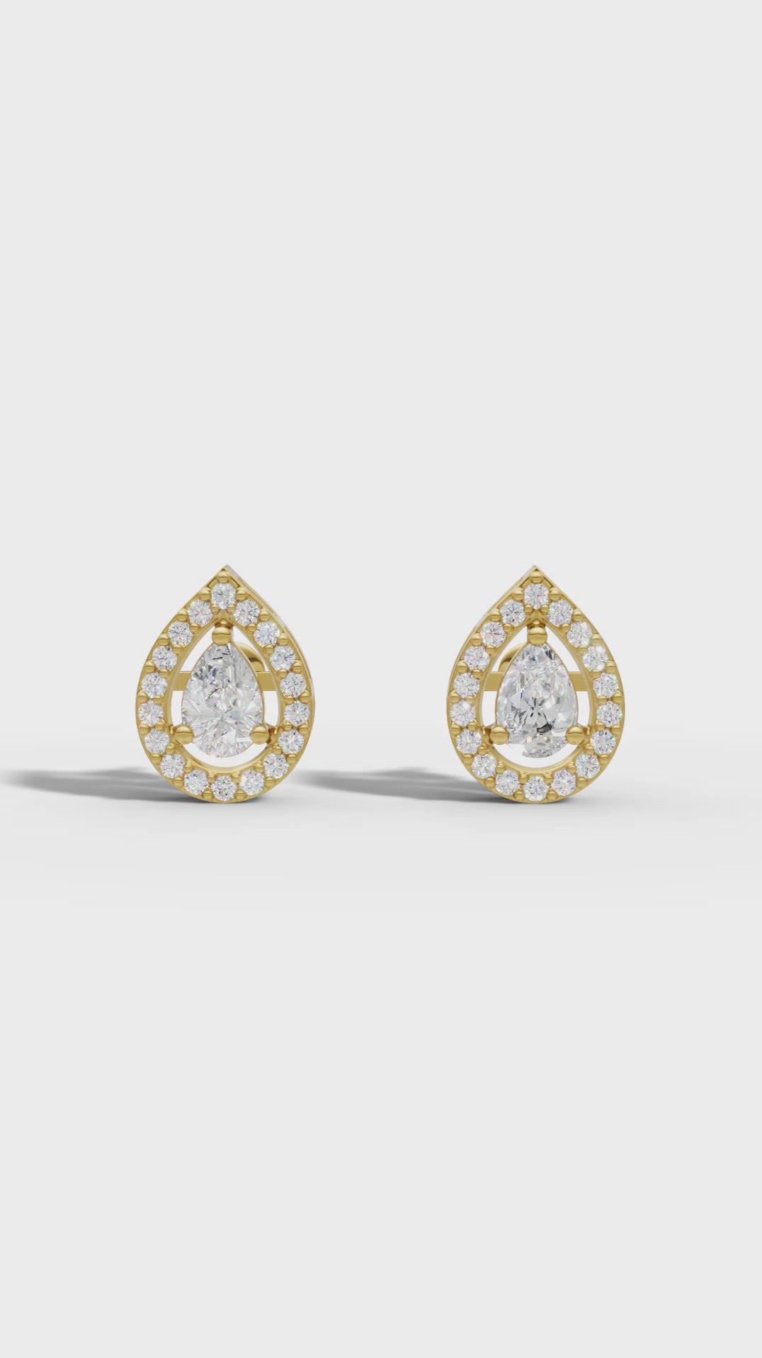 Pear Halo Stud Earrings