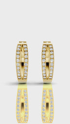 Two Line hoop Men Earrings