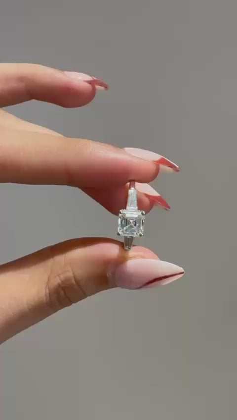 Asscher And Baguette cut Ring