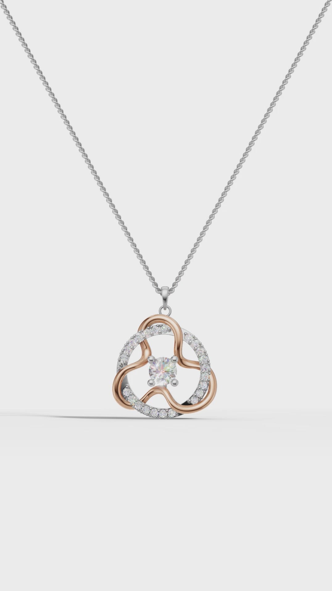 Trefoil Round Diamond Pendant