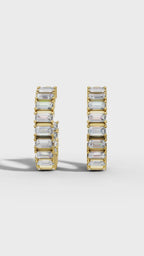 Asymmetrical Radiance Diamond Hoops Earrings