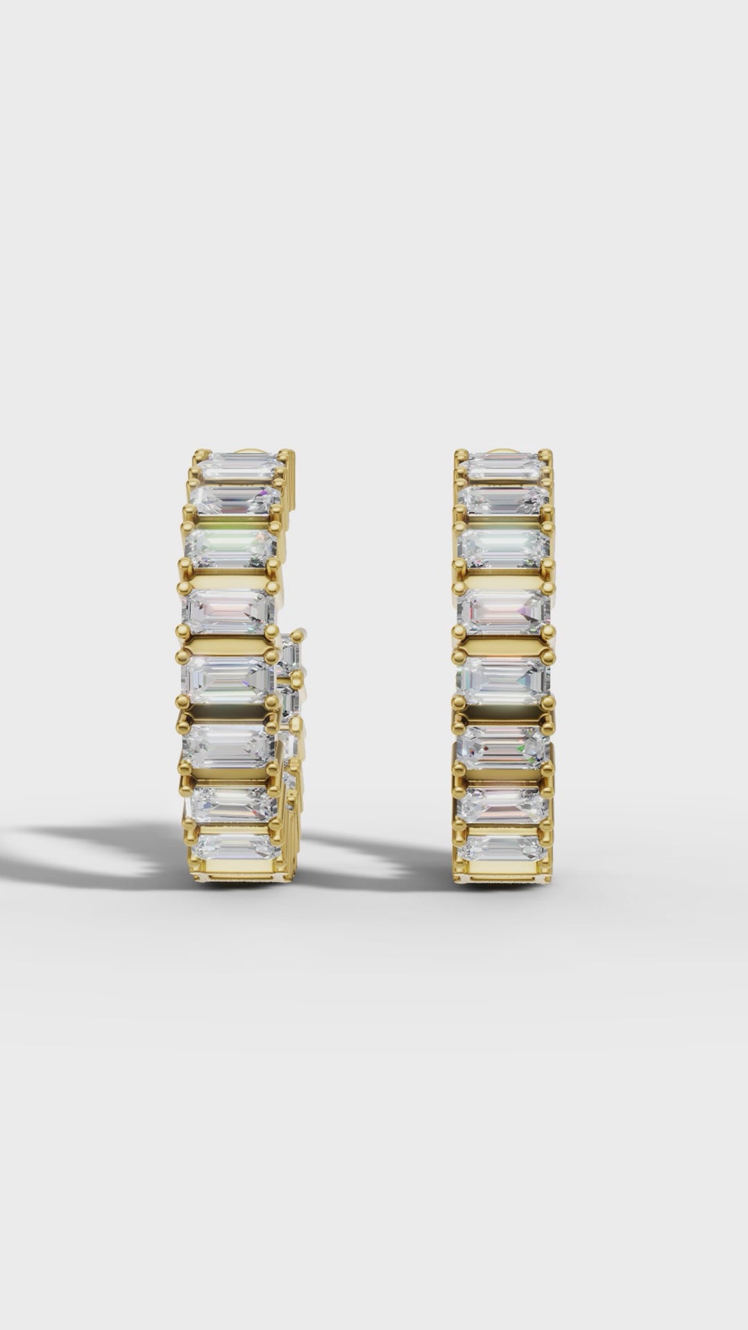 Asymmetrical Radiance Diamond Hoops Earrings