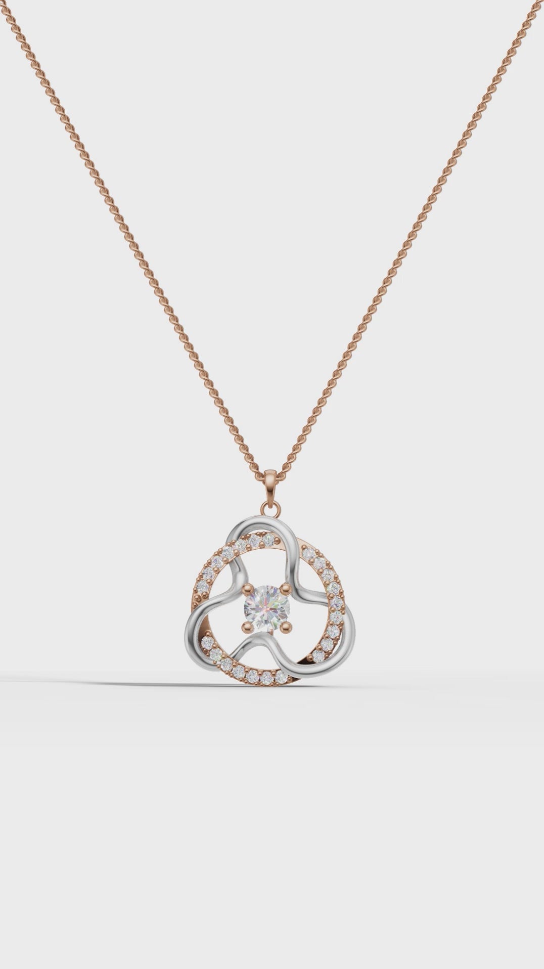 Trefoil Round Diamond Pendant