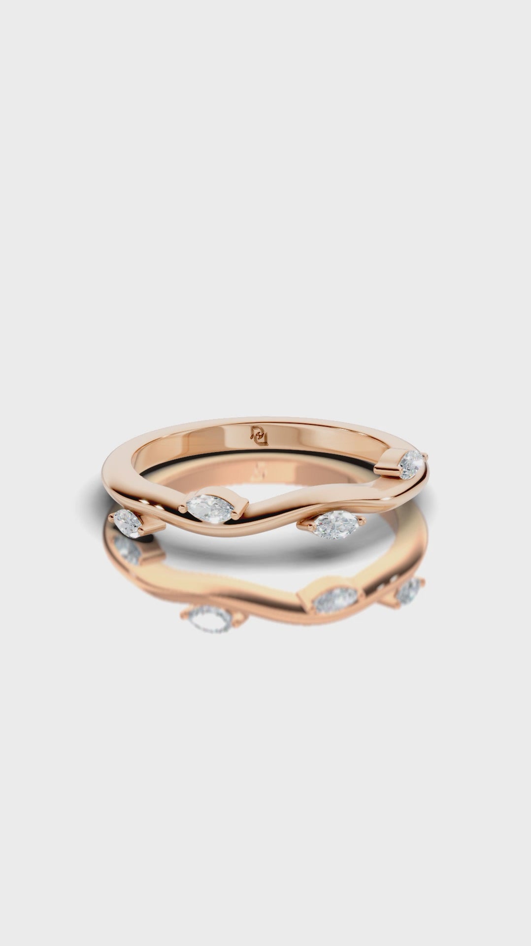 Wave Theme Marquise Diamond Ring