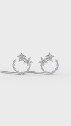 Celestial Blossom Open Circle marquise Cut Earrings