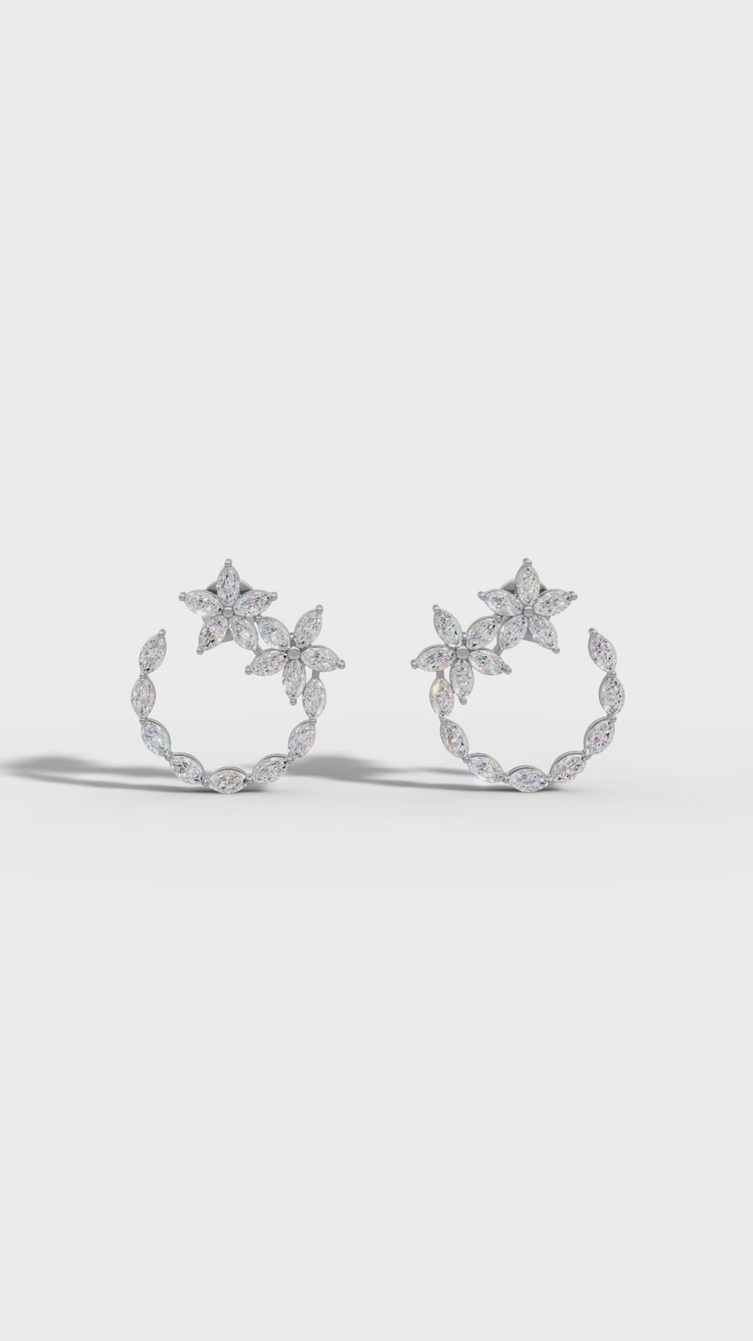 Celestial Blossom Open Circle marquise Cut Earrings
