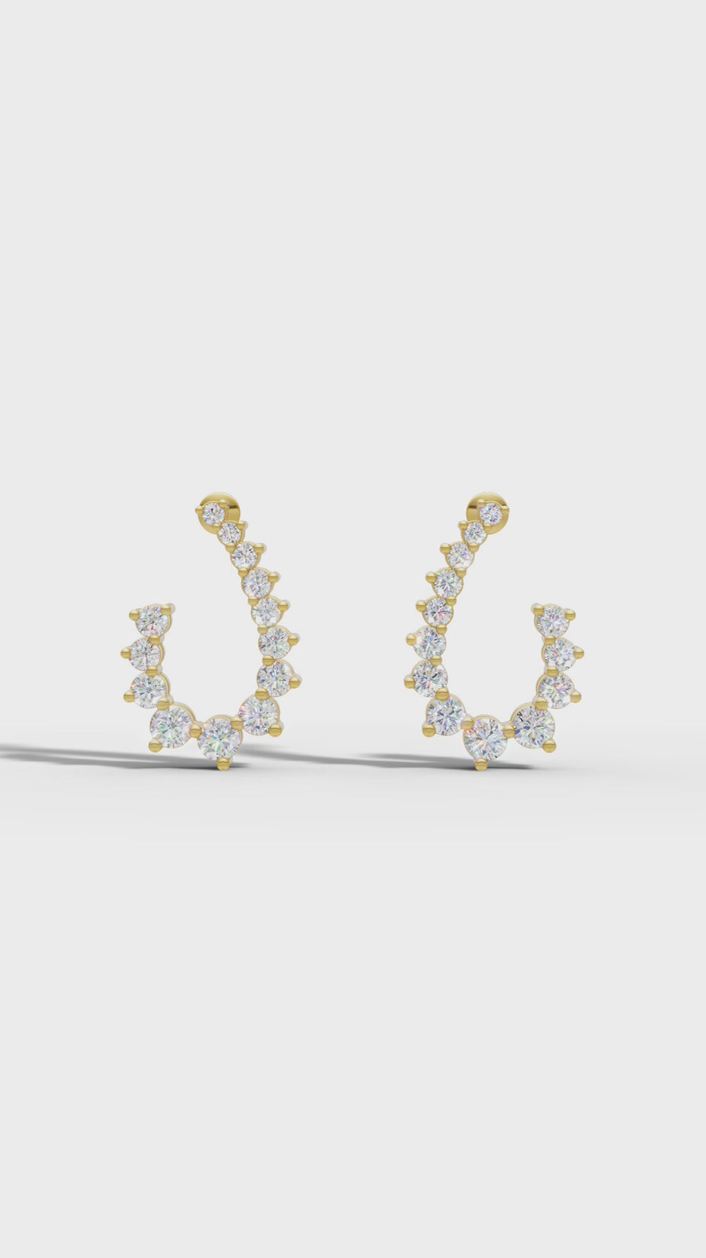 Diamond Arc Stud Earrings