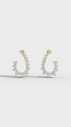 Diamond Arc Stud Earrings