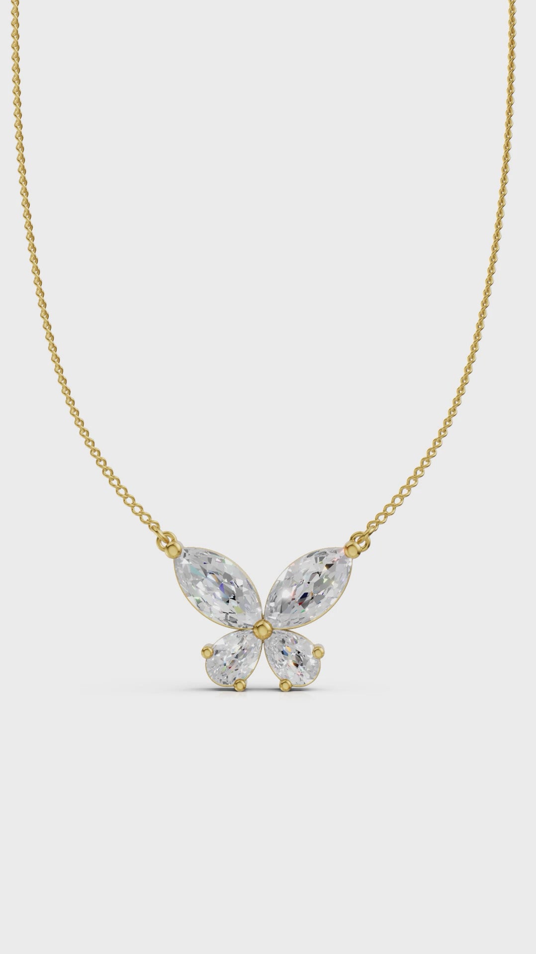 Flying Beauty Butterfly Elegant Marquise Cut Pendant
