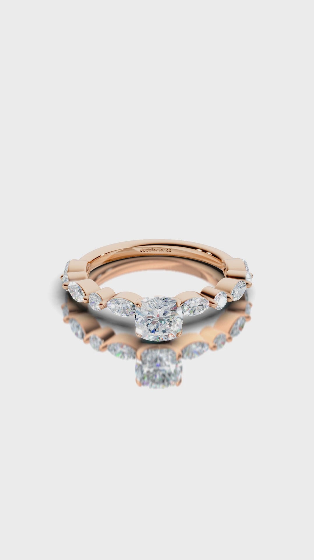 0.85ct Cushion Cut Cascade Engagement Ring