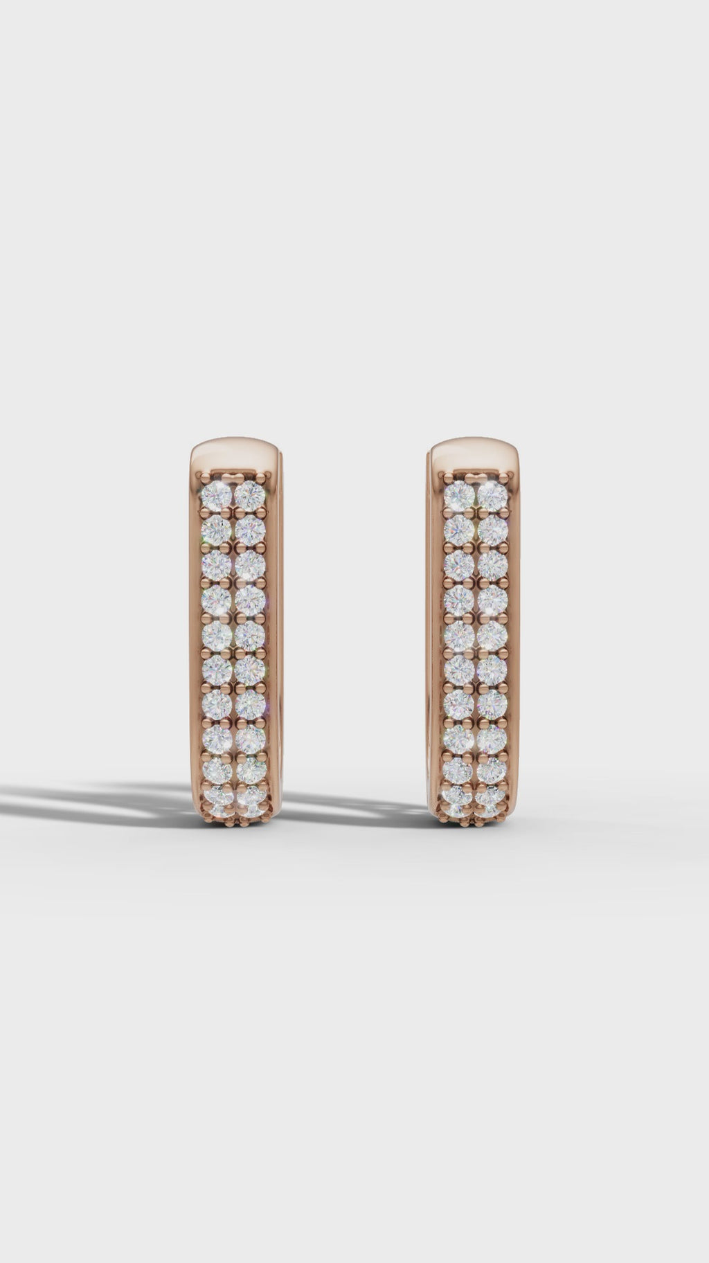 Round Diamond Huggie Hoops