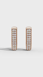 Round Diamond Huggie Hoops