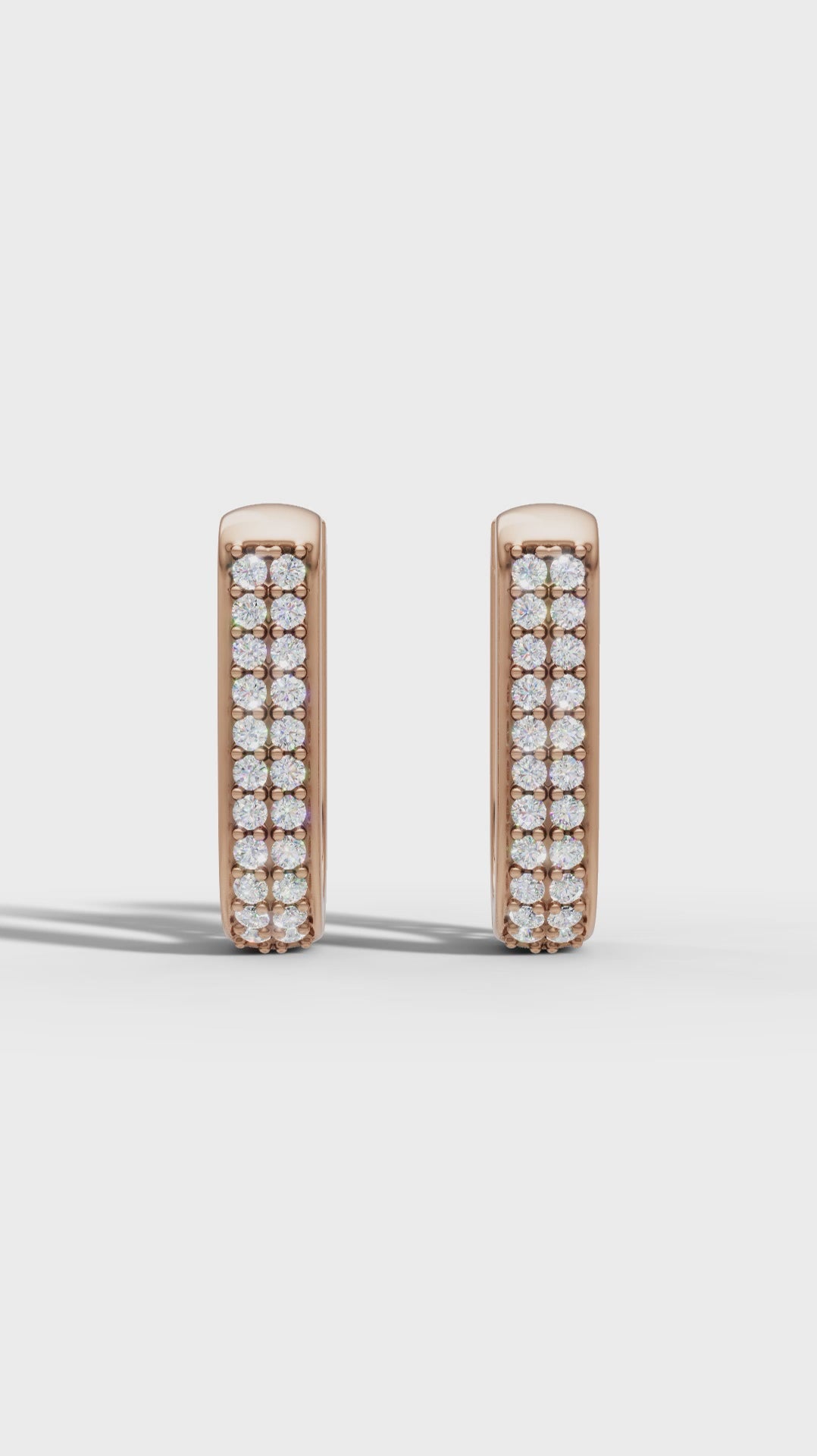 Round Diamond Huggie Hoops