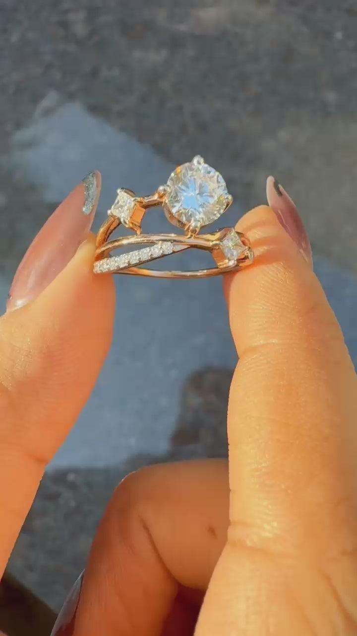 Triple Row Diamond ring