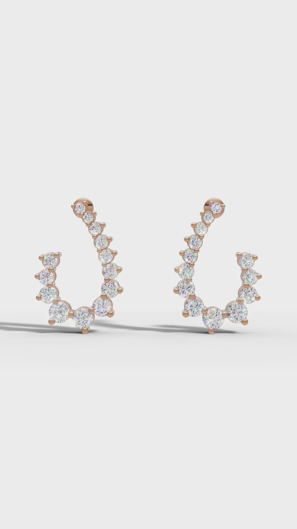 Diamond Arc Stud Earrings