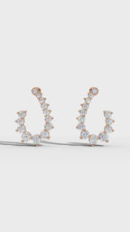 Diamond Arc Stud Earrings