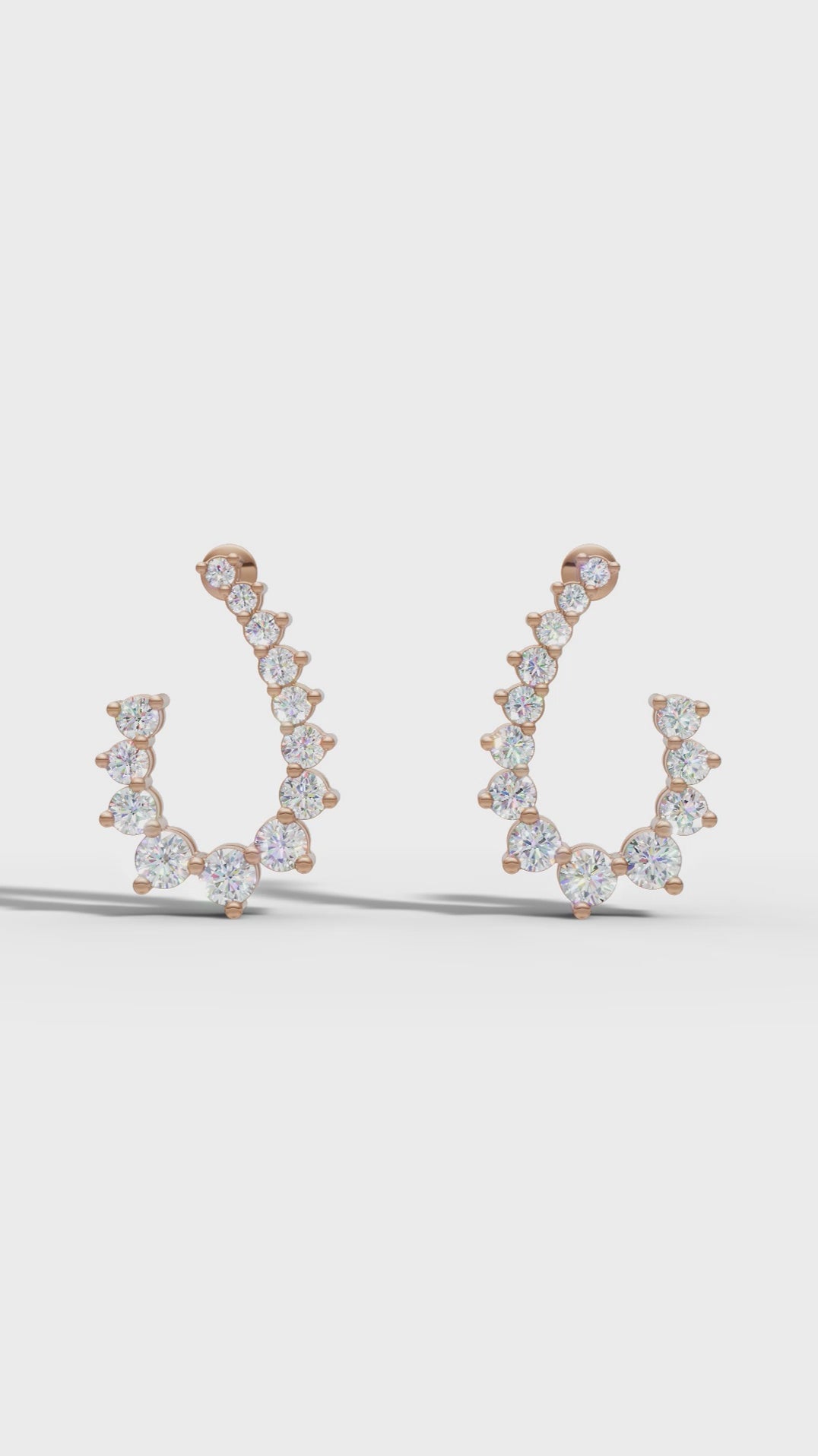 Diamond Arc Stud Earrings