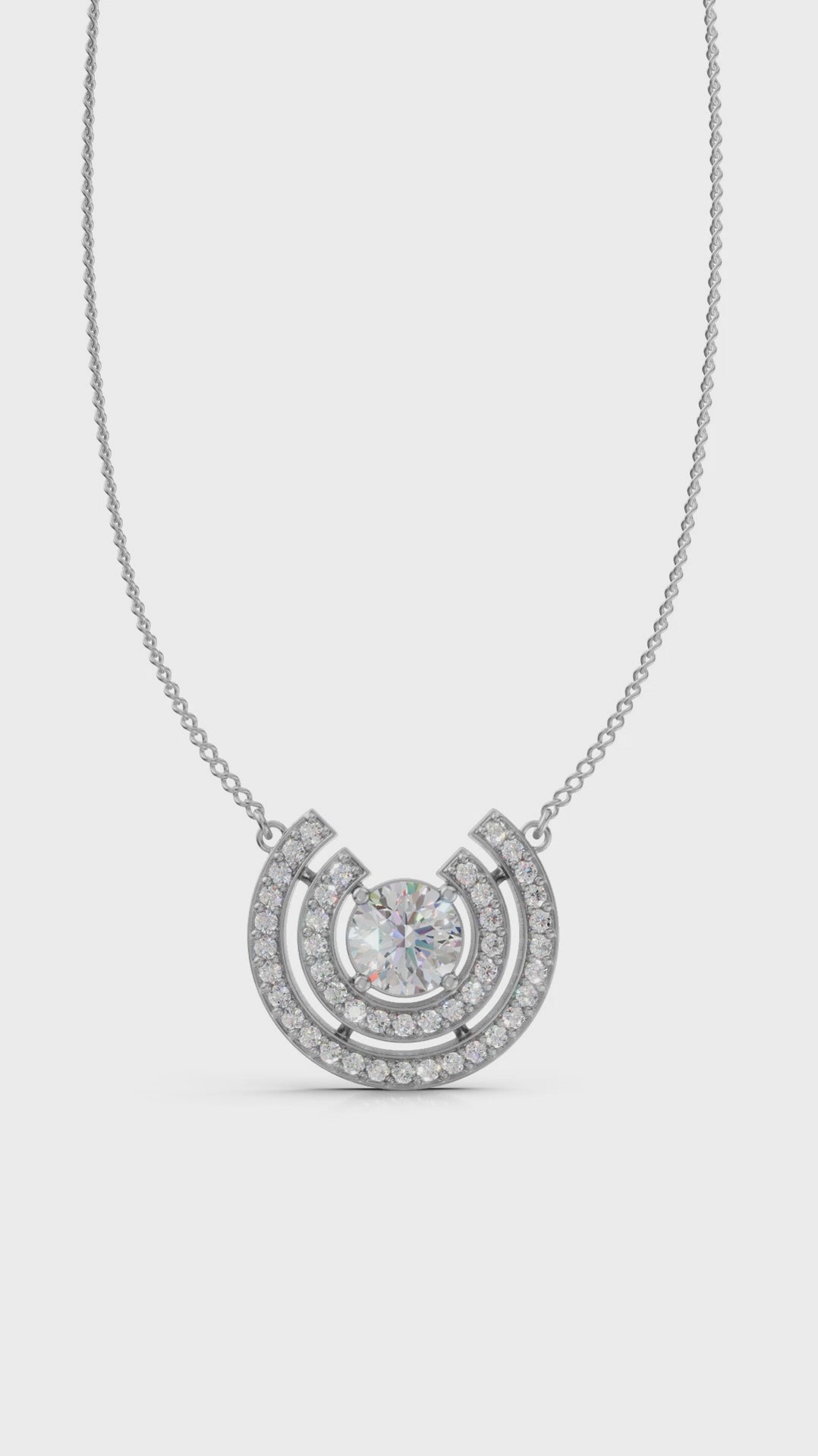 Good luck horseshoe Shape diamond pendant