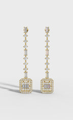 Geometric Diamond Drop Earrings