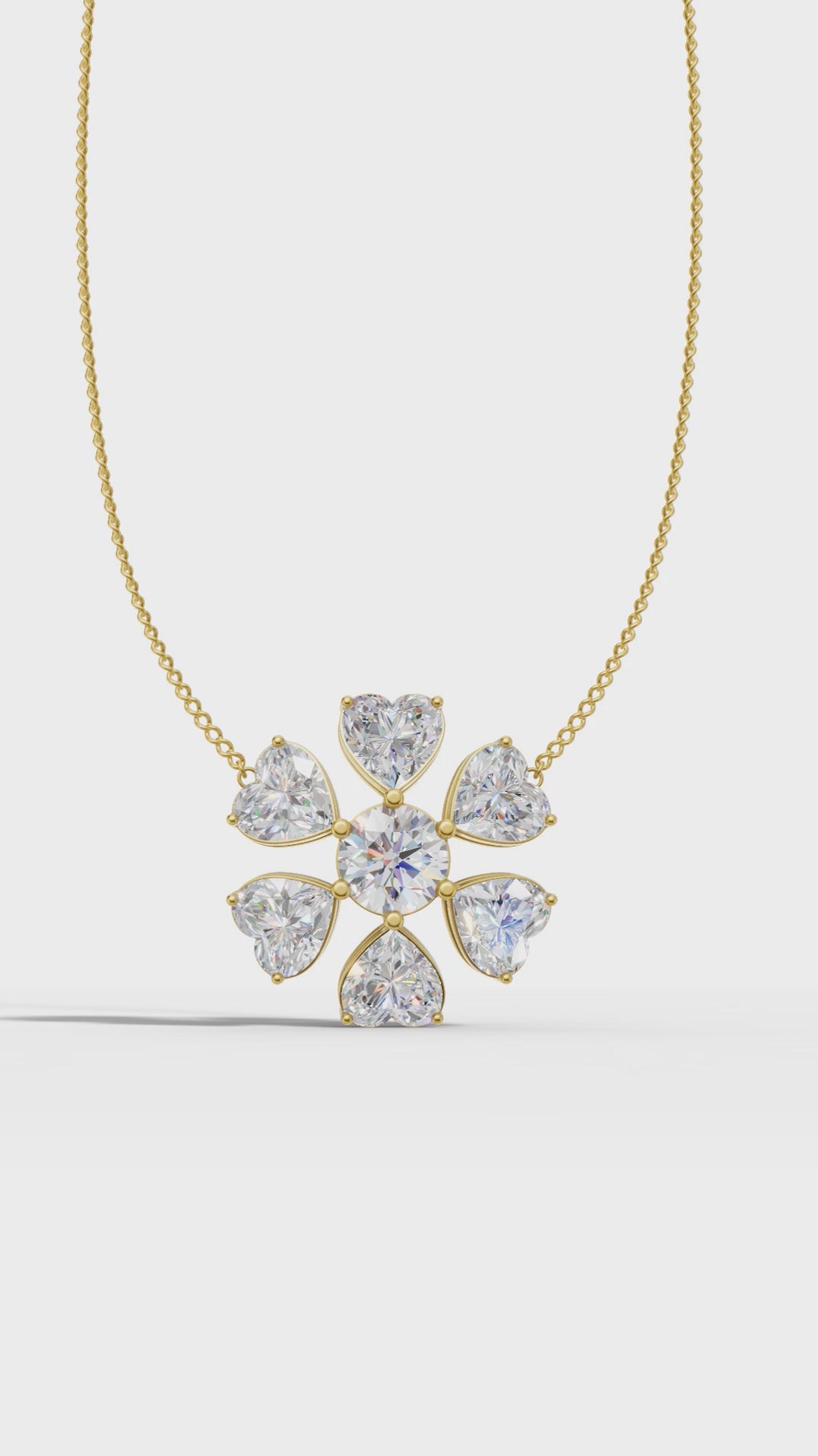 Heart blossom cluster pendant