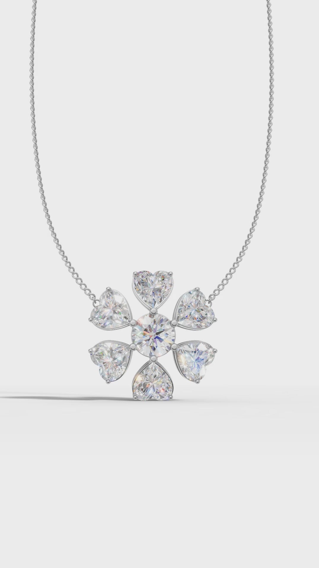 Heart blossom cluster pendant