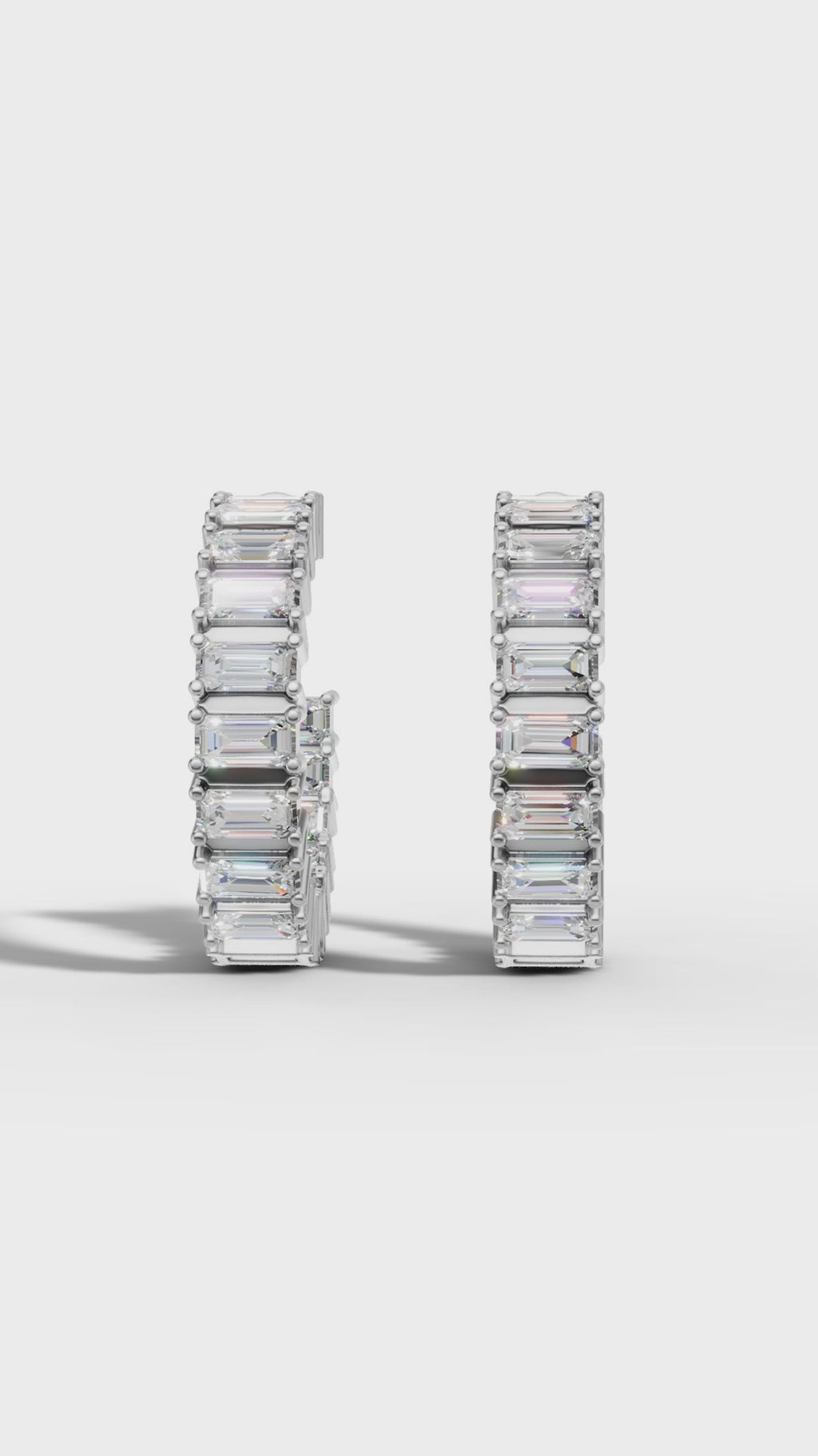 Asymmetrical Radiance Diamond Hoops Earrings