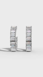 Asymmetrical Radiance Diamond Hoops Earrings