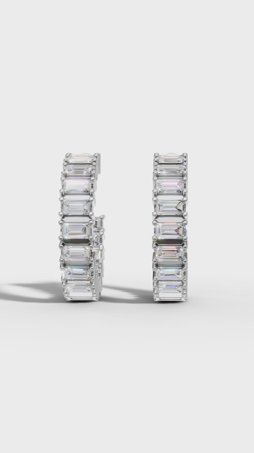 Asymmetrical Radiance Diamond Hoops Earrings