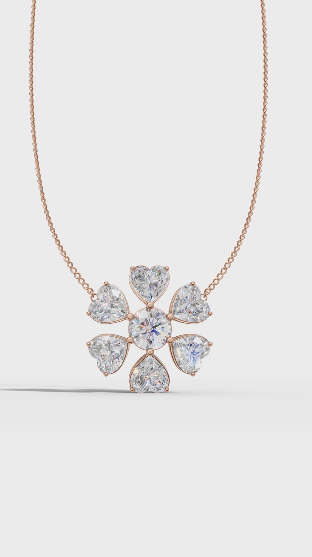 Heart blossom cluster pendant