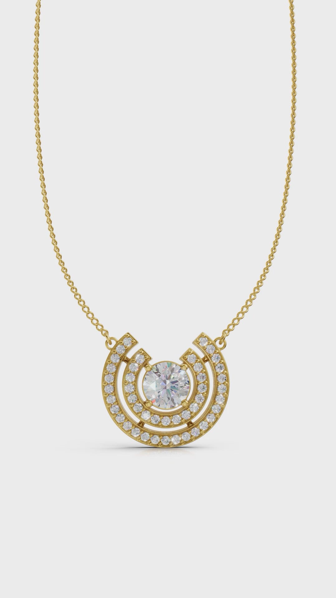 Good luck horseshoe Shape diamond pendant