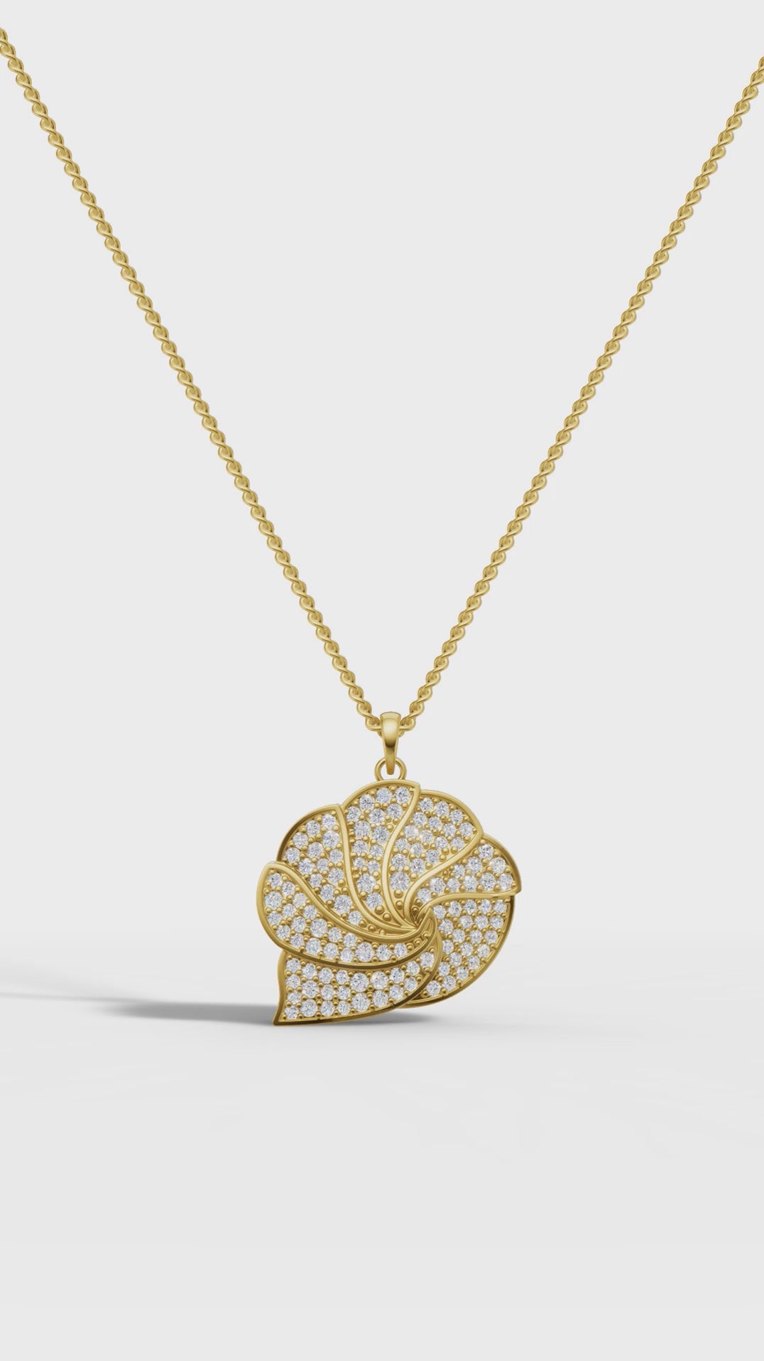 Ocean Swirl Inspired Diamond Pendant