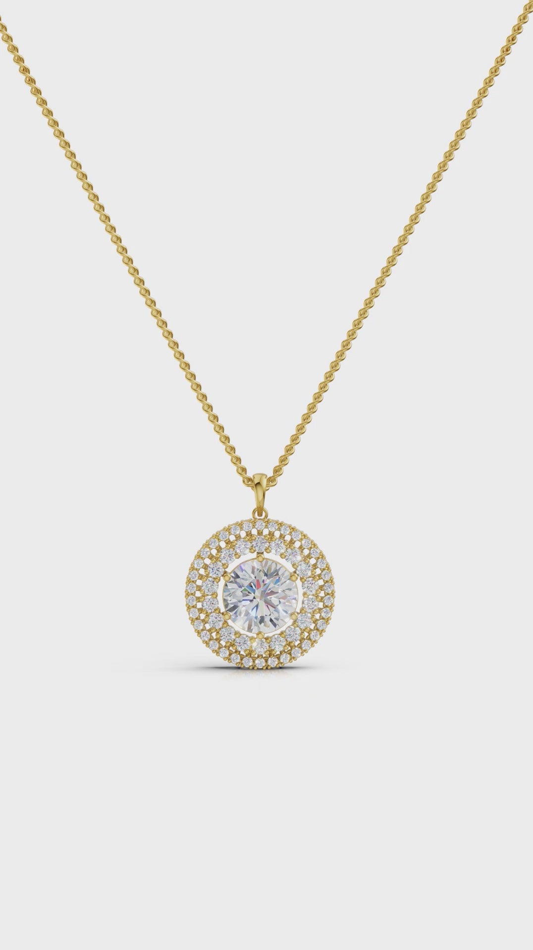 Elegant Snowflake Halo Round Diamond Pendant